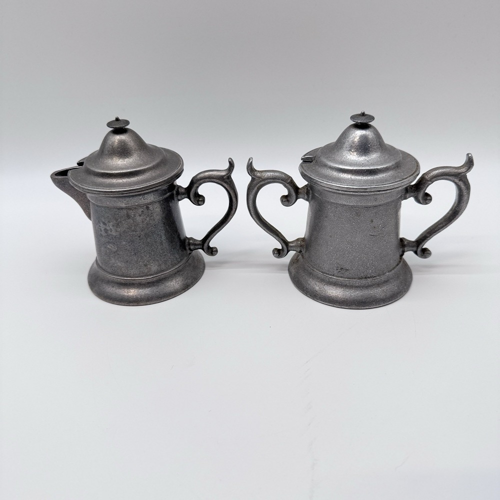 Wilton Pewter Sugar & Creamer Set w/ Lids